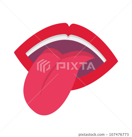 Mouth icon with tongue sticking out. vector. Mouth icon with tongue sticking out. vector. 107476773