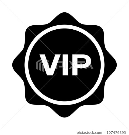 VIP 徽章剪影圖示。向量。 VIP 徽章剪影圖示。向量。 107476893