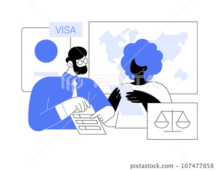 Consult an immigration lawyer abstract concept vector illustration. 107477858
