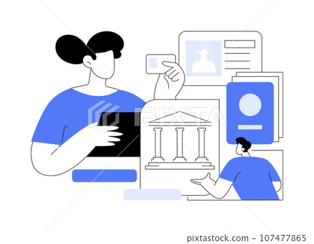 Get a new ID card abstract concept vector illustration. Get a new ID card abstract concept vector illustration. 107477865