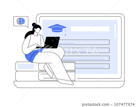 Get scholarship abstract concept vector illustration. 107477874