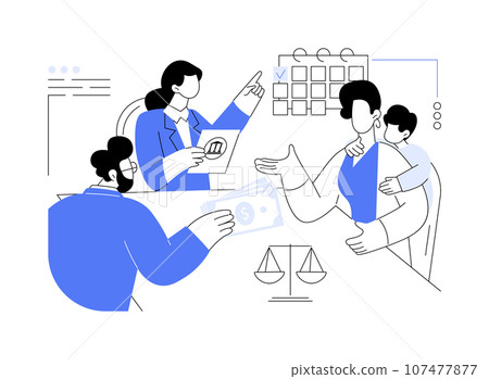 Child support payments abstract concept vector illustration. Child support payments abstract concept vector illustration. 107477877
