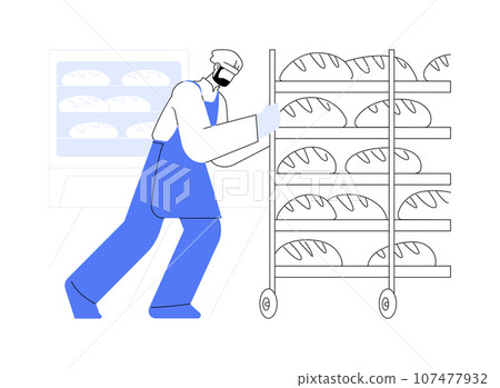 Commercial bread baking abstract concept vector illustration. 107477932