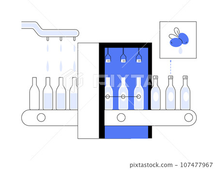 Olive oil packaging abstract concept vector illustration. Olive oil packaging abstract concept vector illustration. 107477967