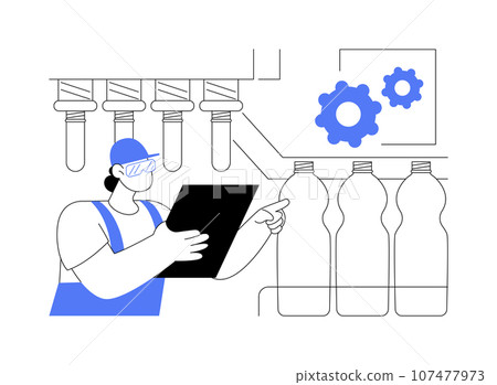 Pet bottle production abstract concept vector illustration. Pet bottle production abstract concept vector illustration. 107477973