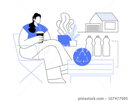 Sustainable lawn furniture abstract concept vector illustration. 107477995