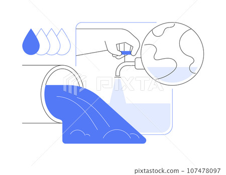 Fresh water overuse abstract concept vector illustration. Fresh water overuse abstract concept vector illustration. 107478097