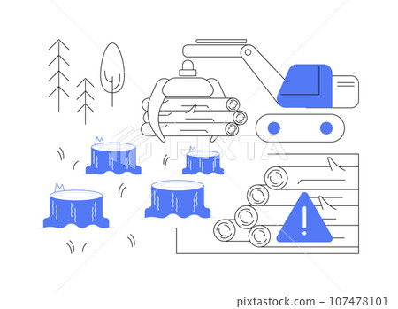 Deforestation abstract concept vector illustration. Deforestation abstract concept vector illustration. 107478101