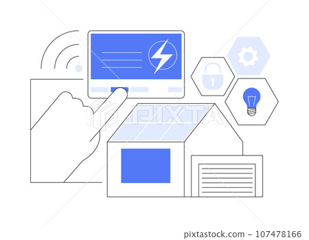 Home energy monitor abstract concept vector illustration. Home energy monitor abstract concept vector illustration. 107478166
