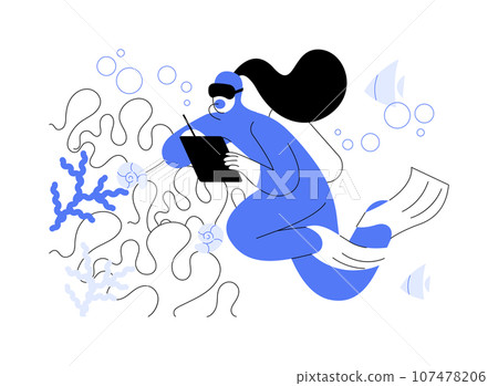 Coral reef bleaching abstract concept vector illustration. 107478206