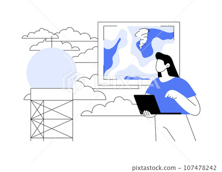 Tornado radar abstract concept vector illustration. 107478242