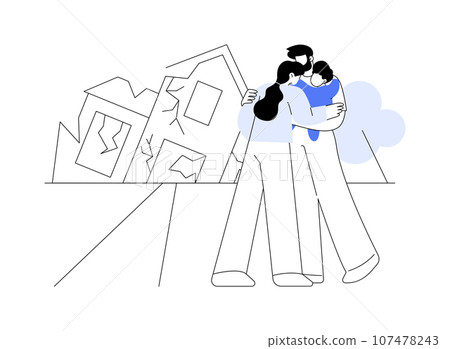 Damage from hurricane abstract concept vector illustration. 107478243