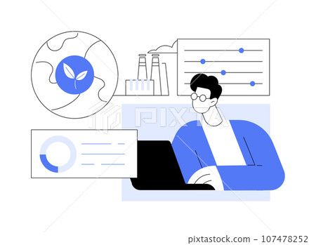 Ecosystem monitoring abstract concept vector illustration. Ecosystem monitoring abstract concept vector illustration. 107478252