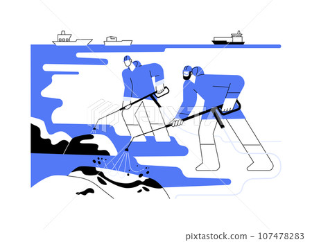 Cleaning shoreline abstract concept vector illustration. 107478283