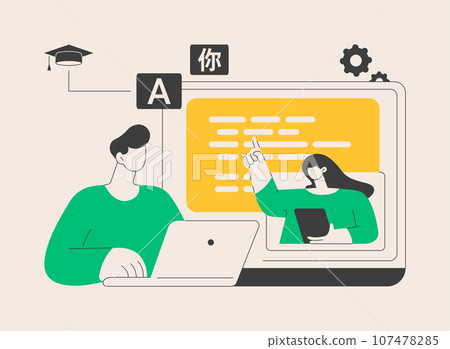 Foreign language workshop abstract concept vector illustration. 107478285