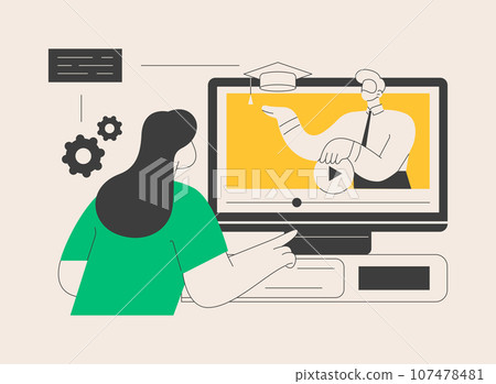 Online courses abstract concept vector illustration. Online courses abstract concept vector illustration. 107478481
