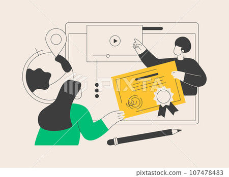 Online education platform abstract concept vector illustration. 107478483