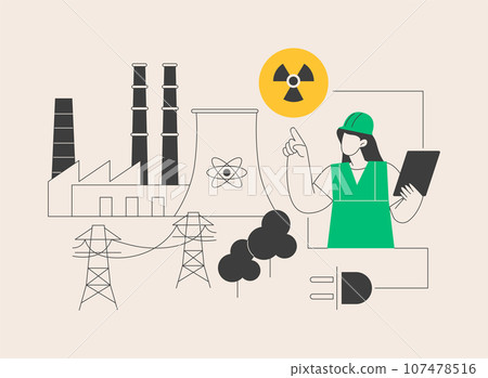Nuclear energy abstract concept vector illustration. Nuclear energy abstract concept vector illustration. 107478516