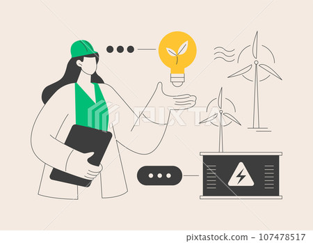Wind power abstract concept vector illustration. Wind power abstract concept vector illustration. 107478517