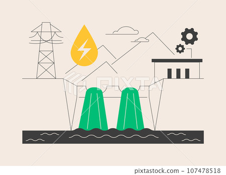 Hydropower abstract concept vector illustration. Hydropower abstract concept vector illustration. 107478518
