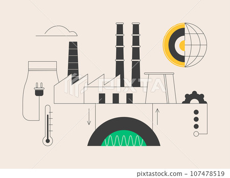 Geothermal energy abstract concept vector illustration. Geothermal energy abstract concept vector illustration. 107478519