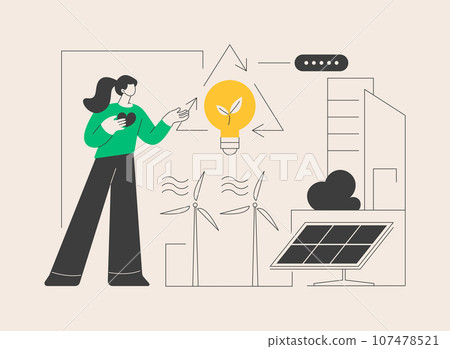 Sustainable energy abstract concept vector illustration. 107478521