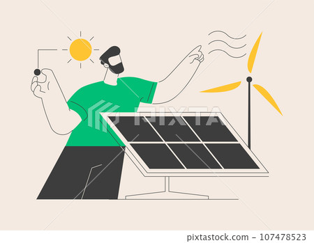 Renewable energy abstract concept vector illustration. Renewable energy abstract concept vector illustration. 107478523