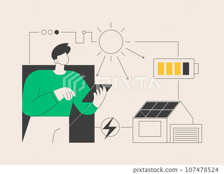 Solar energy abstract concept vector illustration. Solar energy abstract concept vector illustration. 107478524