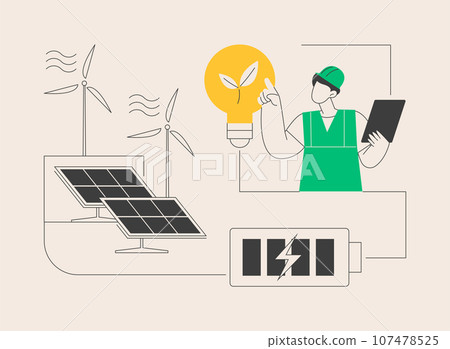 Energy storage abstract concept vector illustration. Energy storage abstract concept vector illustration. 107478525