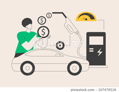 Fuel economy abstract concept vector illustration. Fuel economy abstract concept vector illustration. 107478526