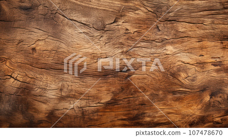 Old brown wood texture background, cracked timber with wavy structure Old brown wood texture background, cracked timber with wavy structure 107478670