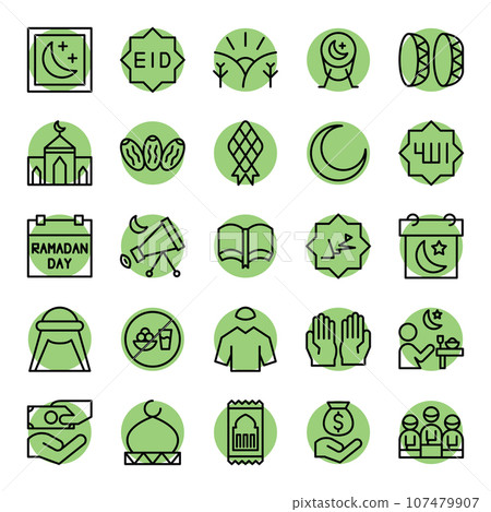 Ramadan filled outline icons set. The collection includes web design, application design, UI design, during Ramadan, Eid, and others. Ramadan filled outline icons set. The collection includes web design, application design, UI design, during Ramadan, Eid, and others. 107479907