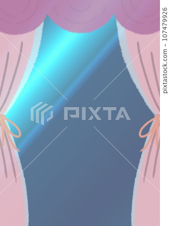 漆黑的夜晚窗框插畫素材【A4】【垂直】 107479926