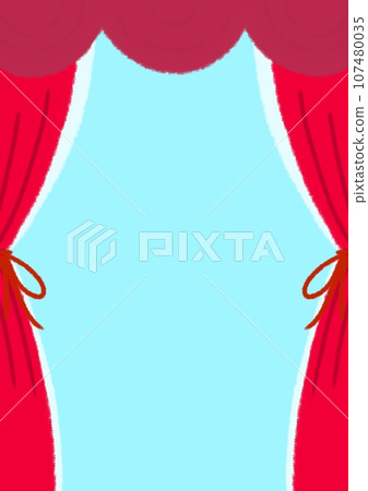 Cute window frame illustration material [A4] [Vertical] 107480035