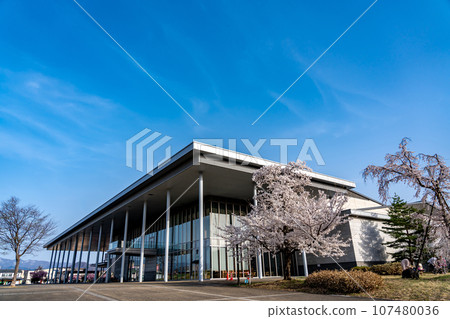 Yonezawa City Uesugi Museum in spring in Yonezawa City, Yamagata Prefecture 107480036