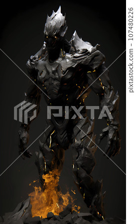 手绘有力量的魔法石人插画 107480226