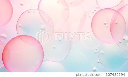 柔和的粉紅色和藍色氣泡背景“AI 生成圖像” 柔和的粉紅色和藍色氣泡背景“AI 生成圖像” 107480294