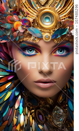 手绘唯美的拉丁美洲土著女人插画 手绘唯美的拉丁美洲土著女人插画 107480296