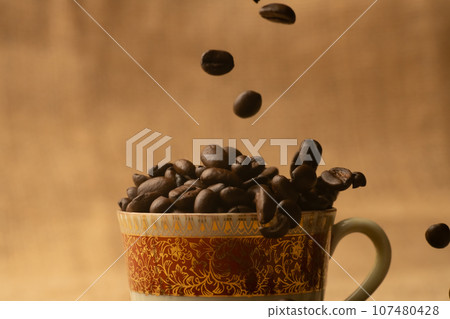 coffee beans cup coffee beans cup 107480428