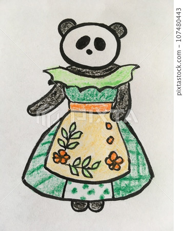 Panda wearing French rustic clothes Panda wearing French rustic clothes 107480443