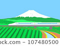 Shinkansen running with a view of Mt. Fuji 107480500
