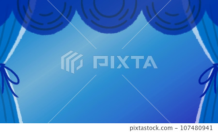 Dark night window frame illustration material [16:9] [Horizontal] 107480941