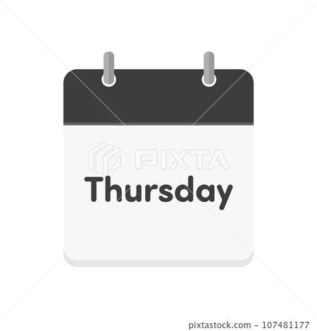 Thursday letter and calendar icon - Simple Thursday image material - English Thursday letter and calendar icon - Simple Thursday image material - English 107481177