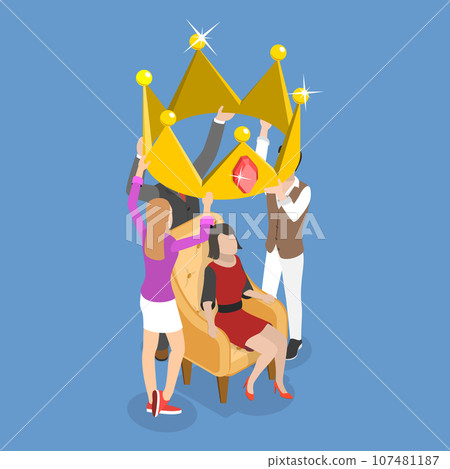 3D Isometric Flat Vector Conceptual Illustration of Beauty Pageant 3D Isometric Flat Vector Conceptual Illustration of Beauty Pageant 107481187