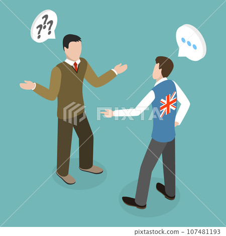 3D Isometric Flat Vector Conceptual Illustration of Linguistic Barrier 3D Isometric Flat Vector Conceptual Illustration of Linguistic Barrier 107481193