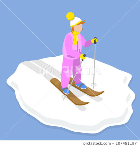 3D Isometric Flat Vector Conceptual Illustration of Winter Children Activities 3D Isometric Flat Vector Conceptual Illustration of Winter Children Activities 107481197