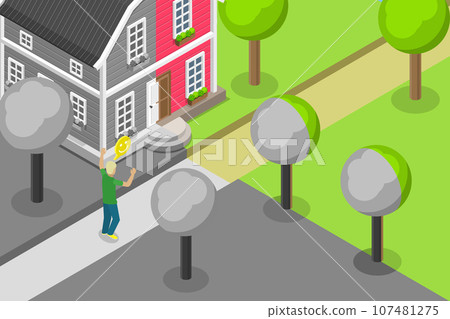 3D Isometric Flat Vector Conceptual Illustration of Positive Outlook 107481275