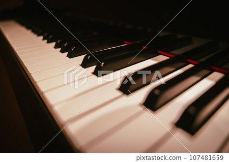 acoustic piano on stage acoustic piano on stage 107481659