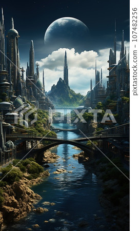 Abstract Watercolor, create a unique and dynamic wallpaper 107482256