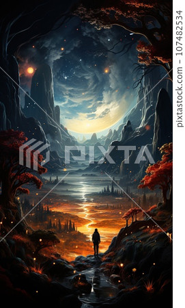 Abstract art create a unique and dynamic wallpaper 107482534